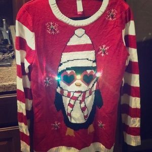 Penguin Ugly Christmas Sweater Light Up